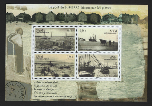 Lot 399 St. Pierre & Miquelon (C) SC#897 56c Multicolored , 2009 Winter Scenes of Port Of St Pierre Issue, A VFNH Souvenir Sheet