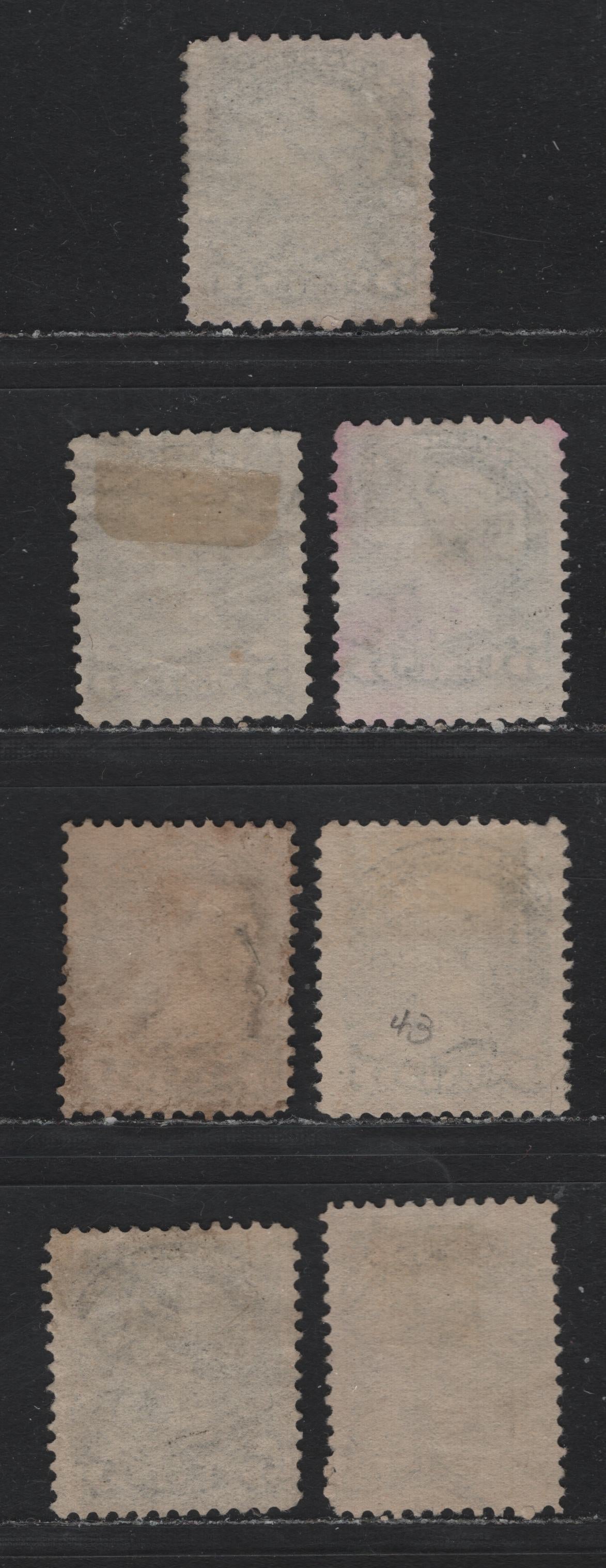 Lot 323 Canada (C)#42 5c Deep Gray - Deep Slate , 1888-1897 Small Queen Issue, 7 Fine/Very Fine Used Singles, Second Ottawa Printings, Four Shades Represented, All Appear To Be Same Paper, Though Close Examination Shows Them To be Slightly Different.