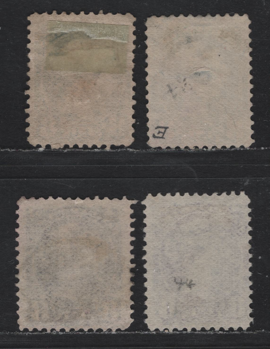 Lot 336 Canada (C)#44-a 8c Very Deep Slate - Blue Gray , 1888-1897 Small Queen Issue, 4 Very Good/Fine Used Singles, Selection of Very Good & Fine Used Singles, Similar, But Slightly Different Papers & Perfs