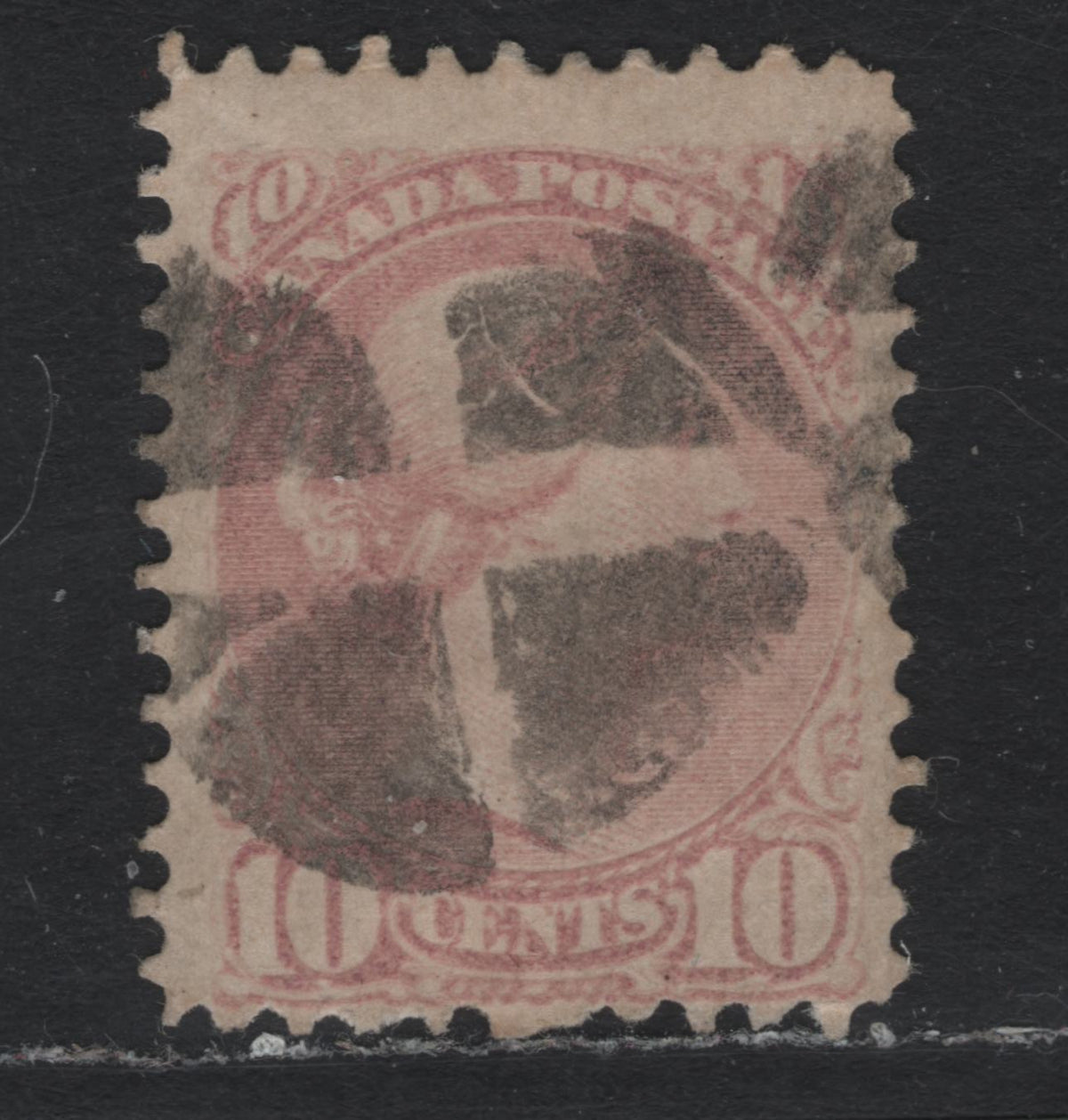 Lot 342 Canada #40e 10c Pale Milky Rose Lilac , 1870-1893 Small Queen Issue, A Fine Used Single, Mid Montreal Printing, Perf 11.6x12, Thick, Opaque Vertical Wove Paper (MM-T).