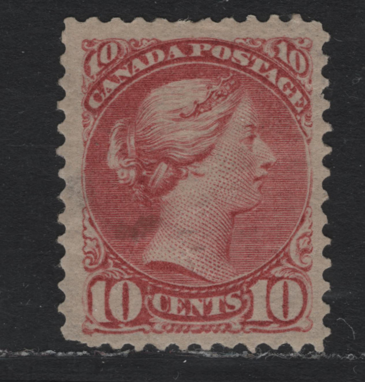 Lot 343 Canada #45 10c Brown Red , 1888-1897 Small Queen Issue, A GOG Single, Second Ottawa Printing, Perf 12.1x12, Paper 2O-E, Tiny Thin at Left Center & Repaired, Internal Tear Just Above Left '10'.