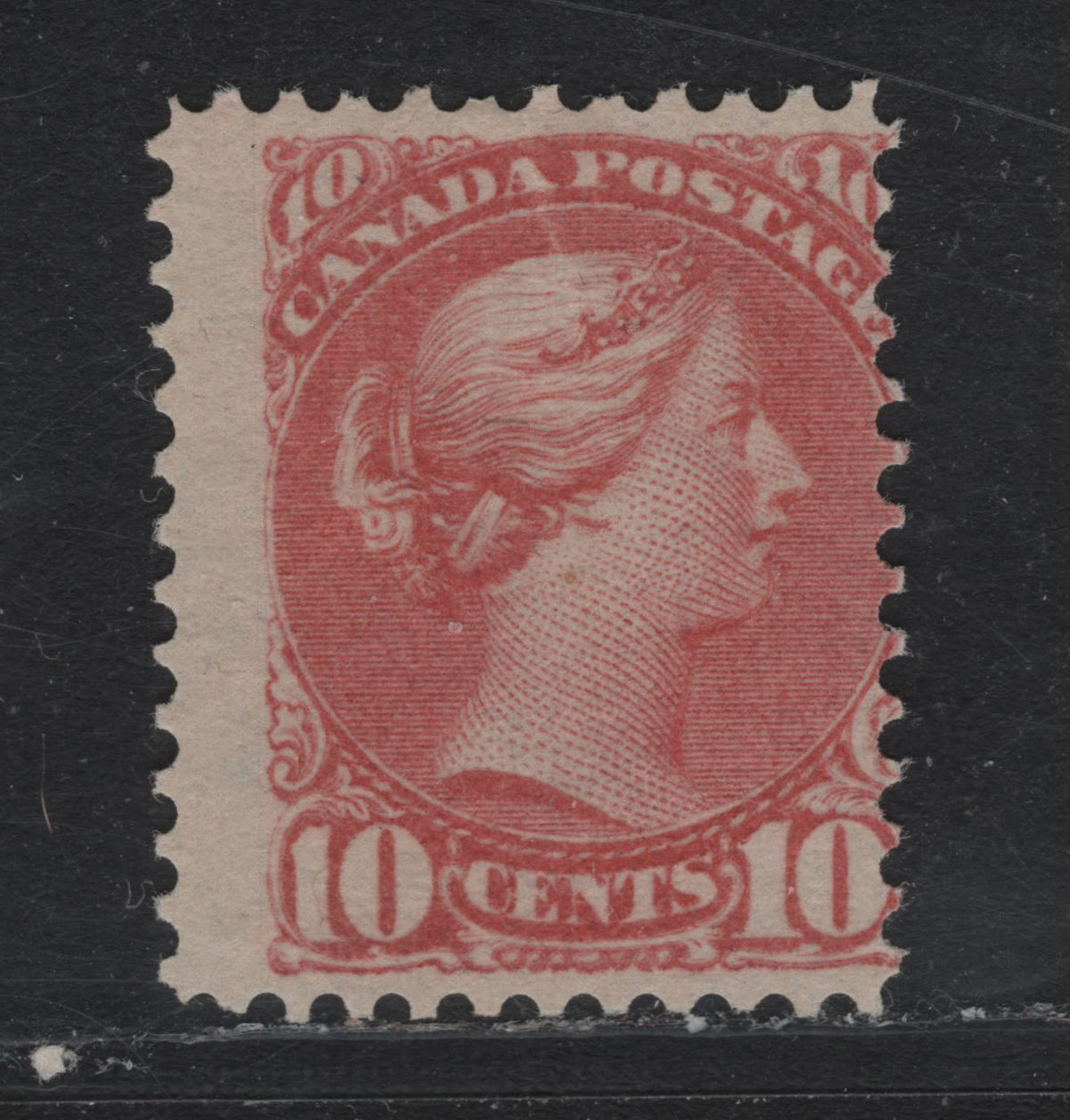 Lot 345 Canada #45u 10c Salmon , 1888-1897 Small Queen Issue, A Very Good Unused Single, Second Ottawa Printing, Perf 12.1x12, 2O-HJH Paper, Unpriced In Unitrade, But Should Be Worth A Premium Over The Normal Horizontal Wove Papers.