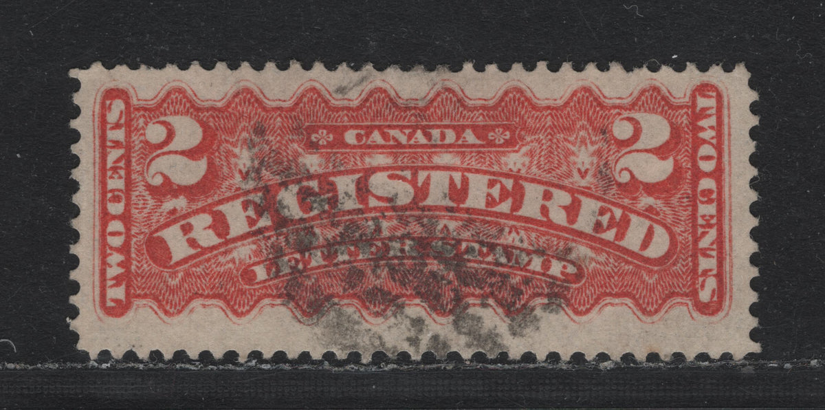 Lot 366 Canada #F1b 2c Rose Carmine , 1875-1896 Registration Issue, A Very Good Used Single, Montreal Gazette Printing, LM-I Paper, Perf 12.25x12.