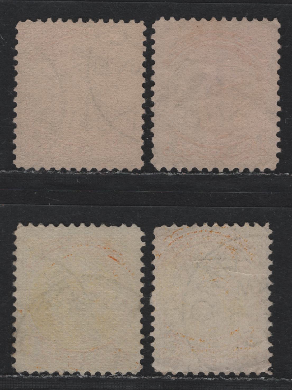 Lot 380 Canada (C)#35 1c Yellow - Bright Yellow , 1870-1893 Small Queen Issue, 4 Very Good/Fine/Very Fine Used Singles, Second Ottawa Printings, Unchecked As To Specific Papers & Perfs, Including The Three Different Shades.
