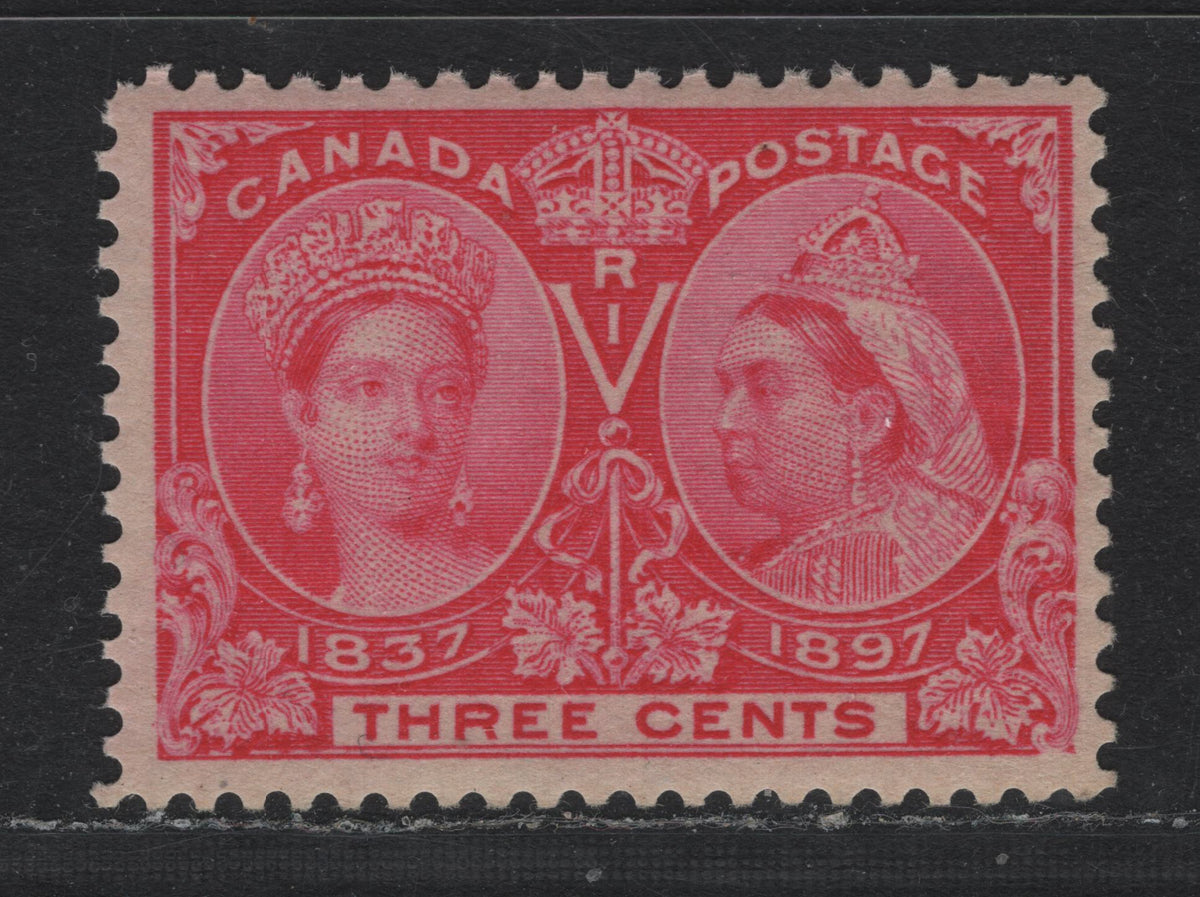 Lot 316 Canada #53i 3c Light Aniline Rose , 1897 Diamond Jubilee Issue, A FNH Single, ABN-V Paper, Perf 11.9x12