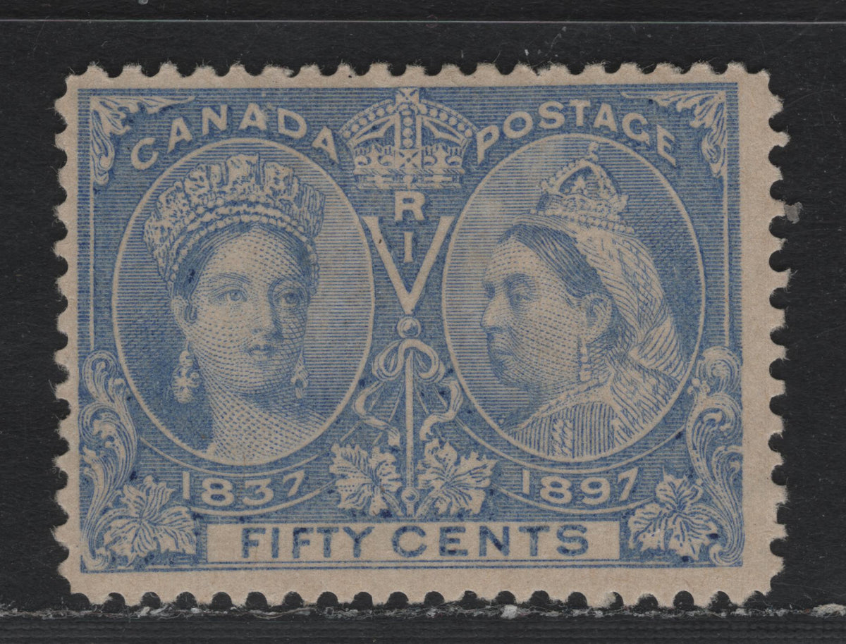 Lot 339A Canada #60ii 50c Powder Blue , 1897 Diamond Jubilee Issue, A FOG Single, ABN-W Paper, Perf 12x11.9, Very Scarce Shade, The Vast Majority Of the Shades Were The Basic Ultramarine Shade.
