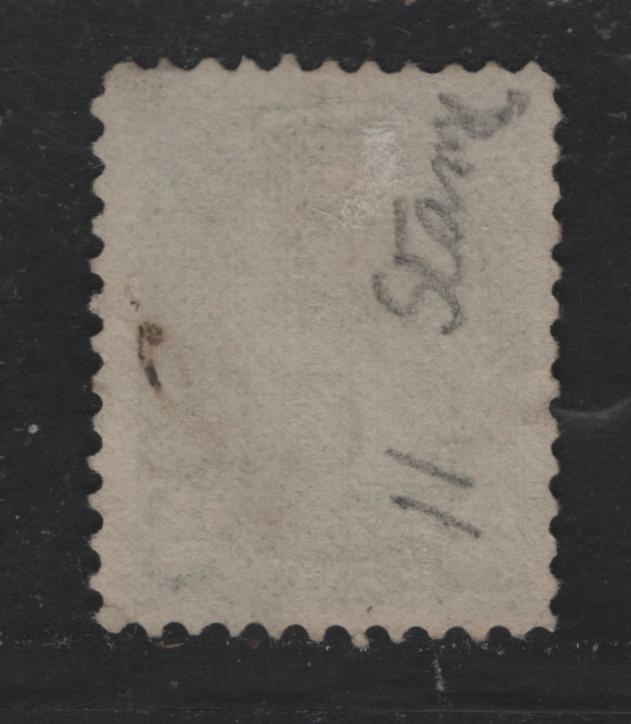 Lot 395 Canada #36e 2c Green , 1870-1893 Small Queen Issue, A Very Fine Used Single, Soft Opaque Vertical Wove Paper (MM-C), Perf 11.75x12, Straight Line Registered Cancel, Scarce On This Printing.