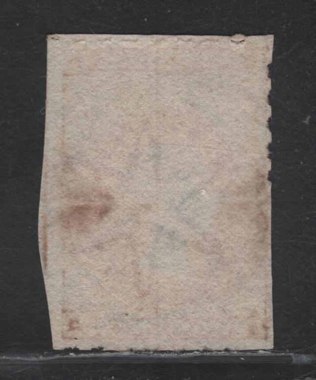 Lot 111 Australia - South Australia SG#26 2d Bright Vermillion , 1860-1869 Second Roulette Issue, A Fine Used Single, Roulette on 3 Sides, Large Imperforate Margin On Right Showing Portion of Adjoining Stamp, SON July 28 1865 Adelaide Cancel.