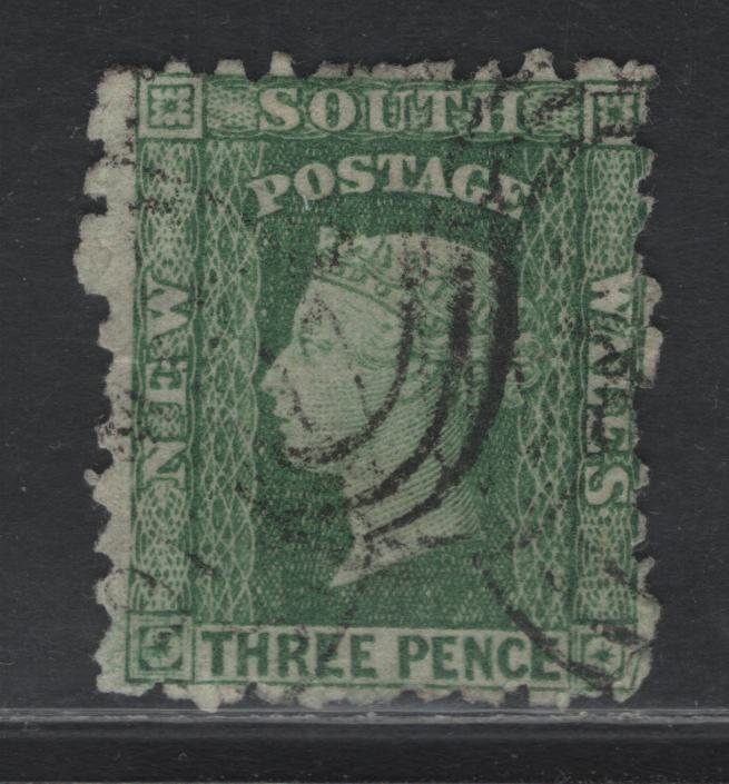 Lot 320 Australia - NSW SG#269 3d Green , 1891 Diadem Issue, A Fine Used Single, Single Lined 10 Wmk, Perf 10, 1891 Printing.