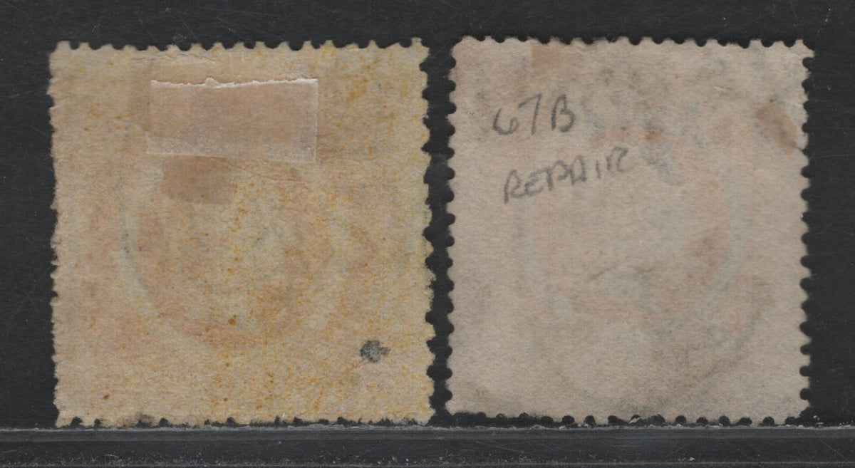 Lot 321 Australia - NSW SG#218, 218c 8d Yellow , 1871-1902 Diadem Issue, 2 Fine Used Singles, Perf 13 & 13x10, Concentric Oval NSW Cancels