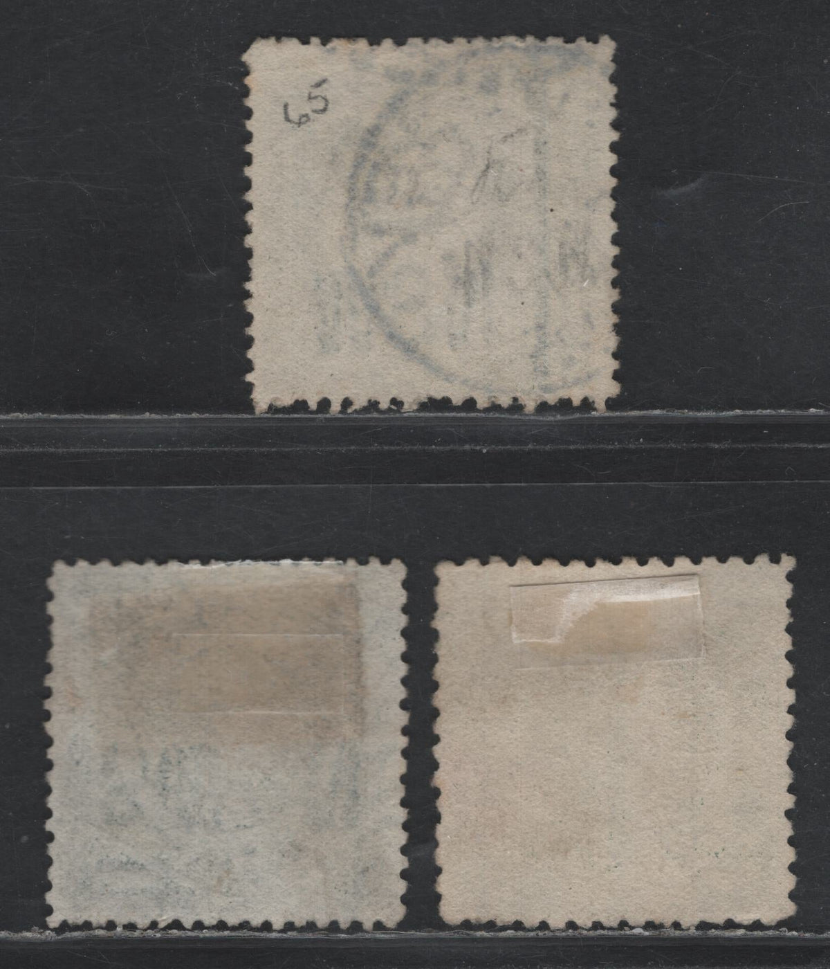 Lot 325 Australia - NSW SG#231, 233a,d 5d - 8d Dull Green - Blue Green , 1882-1897 Diadem Issue, 3 Fine/Very Fine Used Singles, Perf 10, 12x11 & 12, Large Crown Over NSW Wmk, 2mm Gap.