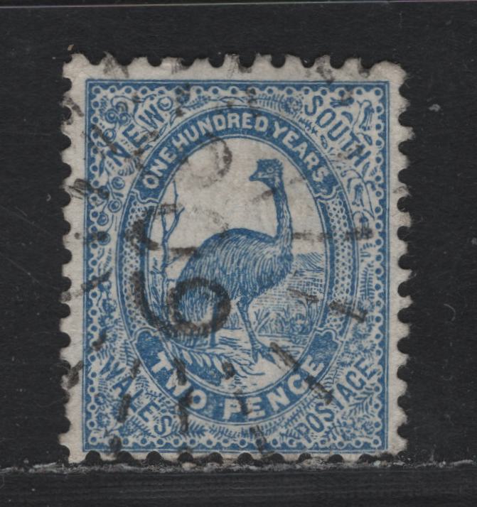 Lot 343 Australia - NSW SG#254e 2d Ultramarine , 1888-1889 Centenary of NSW Issue, A Fine Used Single, Perf 11x12, Light But Clearly Struck #309 Sunburst Cancel For Morpeth