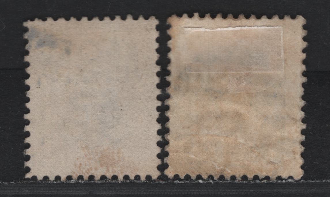 Lot 357 Australia - NSW SG#317, 325 4d - 1/- Orange Brown - Purple Brown , 1899 Centenary Reissues & Queen Victoria & Arms, 2 Fine/Very Fine Used Singles, Chalky Paper, Perf 12x11.5, Inverted Corwn over NSW Wmk, 1mm Gap.