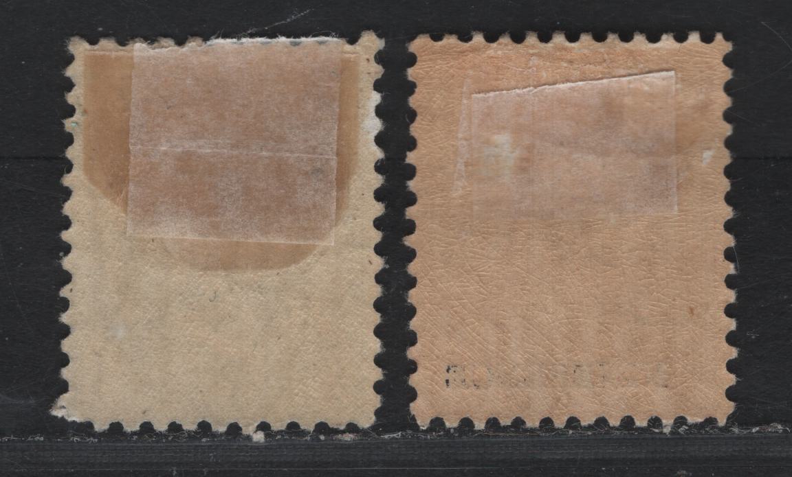 Lot 358 Australia - NSW SG#309, O58a 1/2d - 9d on 10d Gray - Red Brown , 1892-1899 Queen Victoria Sideface - Queen Victoria & Arms Issues, 2 Fine Used Singles, Overprinted OS, Perf 12x11.5, Chalky Paper