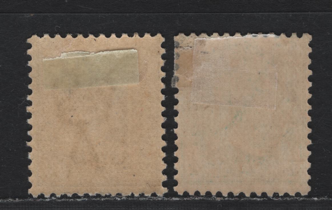 Lot 361 Australia - NSW SG#335, 353 2d - 1/2d Deep Ultramarine - Blue Green , 1905-1907 Queen Victoria, Centenary & Arms Definitives, 2 FOG Singles, Crown Over Single Lined & Double Lined A Wmks, Perf 12x11.5