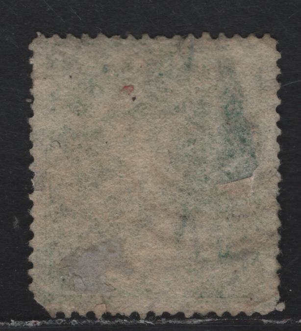 Lot 375 Australia - Queensland SG#9 6d - 1/- Green , 1860-1861 Chalon Heads Issue, A Very Good Used Single, Star Wmk, Clean Cut Perf 14-16, Rounded LR Corner & Shallow Thin On Back.