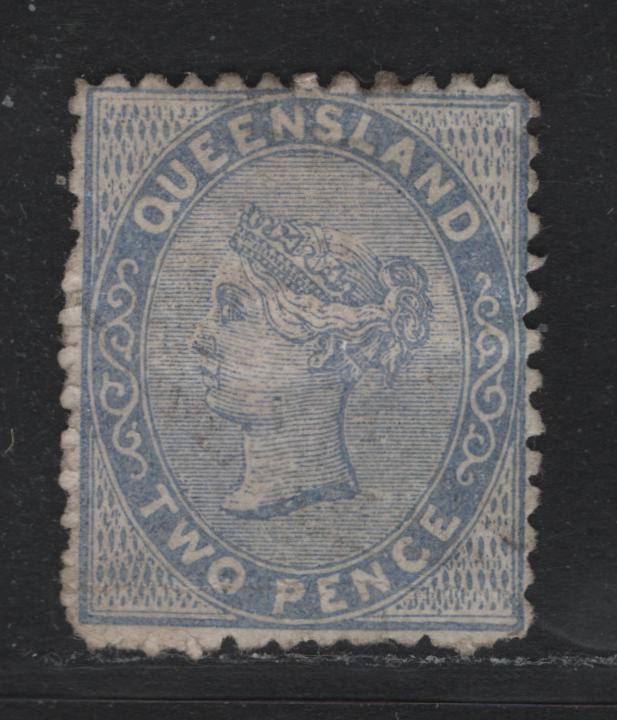 Lot 389 Australia - Queensland SG#137 2d Blue - Bright Scarlet , 1879-1881 First Sideface Issue, A Very Good Unused Single, 3 Pointed Crown Over Q Wmk, Perf 12, Die 1.