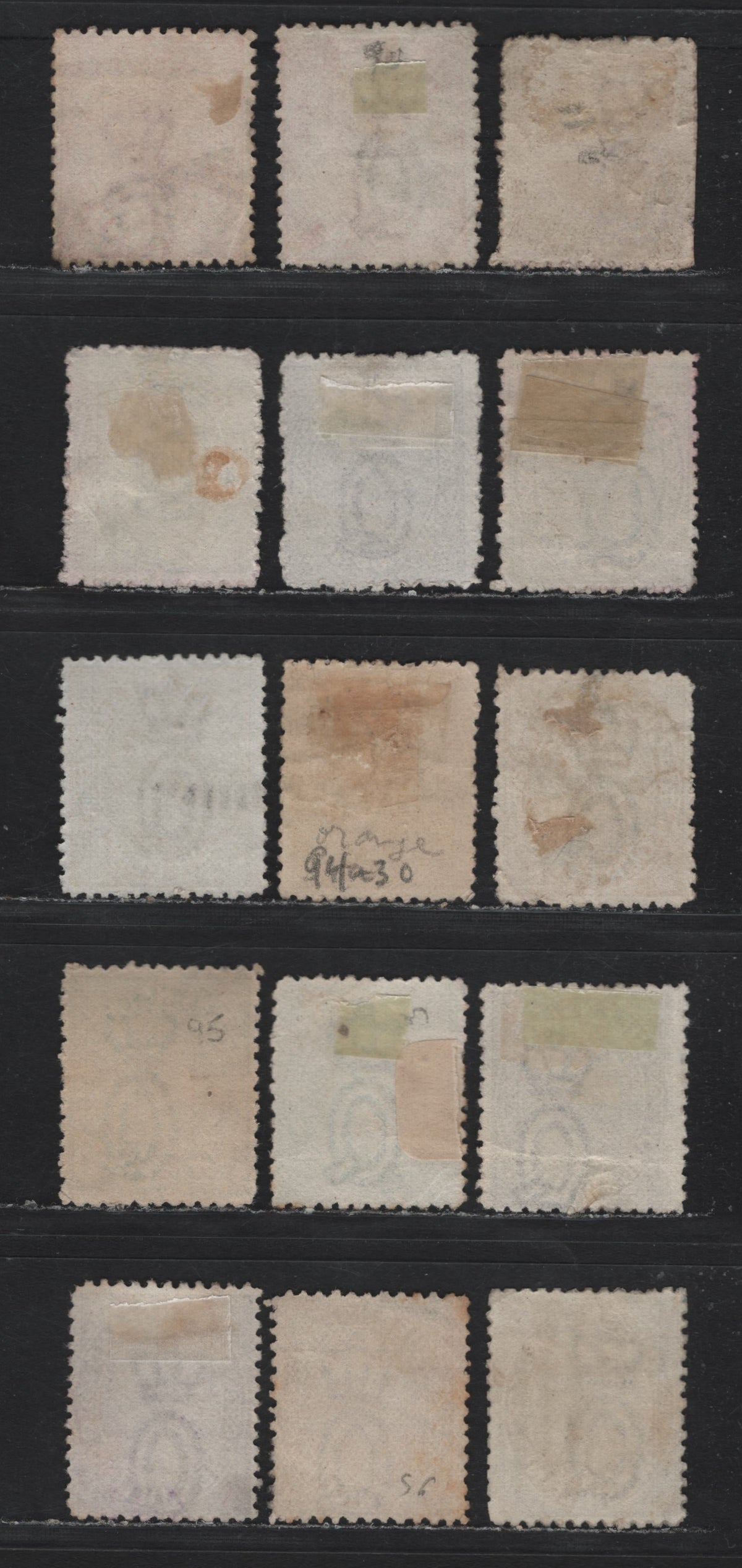 Lot 398 Australia - Queensland SG#166-173 1d - 1/- Pale Vermillion Red - Deep Mauve , 1890-1895 2nd Sideface Issue,  Fine/Very Fine Used Singles, 3 Pointed Crown Over Q Wmk, Perf 12, Unlisted Shades of All Values, Scarce GPO Within 5 Horiz. Bars on 1/-.