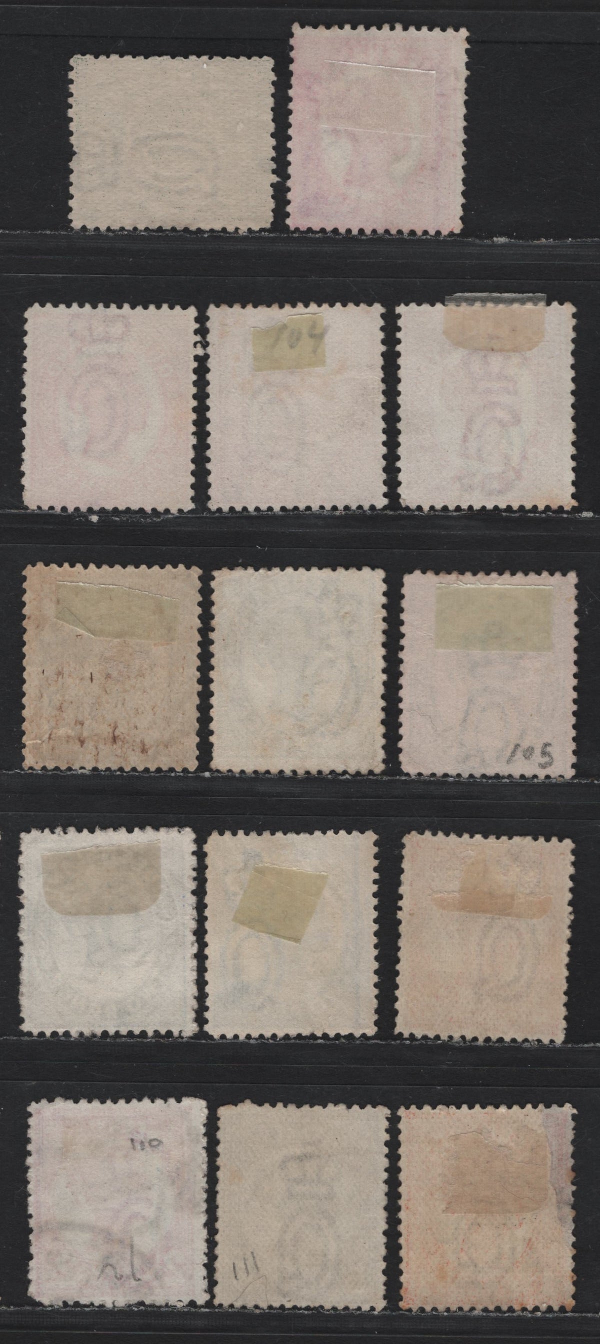 Lot 406 Australia - Queensland SG#209-215, 229 1/2d - 5d Deep Green - Purple brown , 1895 2nd Sideface Issue, 8 Fine/Very Fine used Singles, Perf 12.5-13, Small Crown over Q Wmk, Includes Most All Listed Shades & A Few Extras.