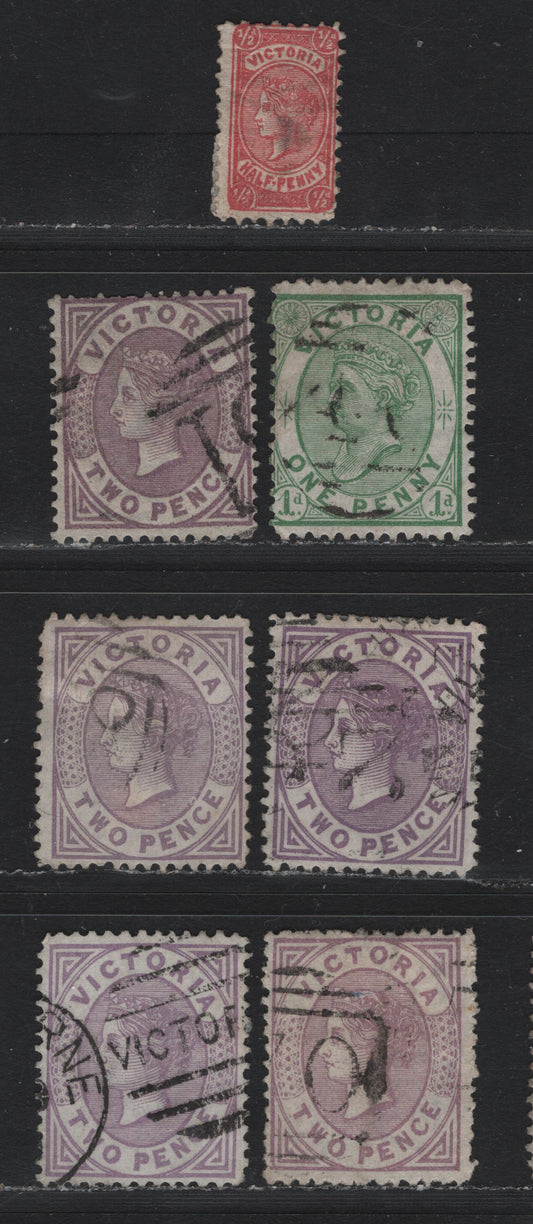 Lot 128 Australia - Victoria SC#130(SG# 176) 1/2d Rose Red, 1873-1887 Bell Design Issue Wmk V Over Crown (VI), A Fine Used Single Perf 13