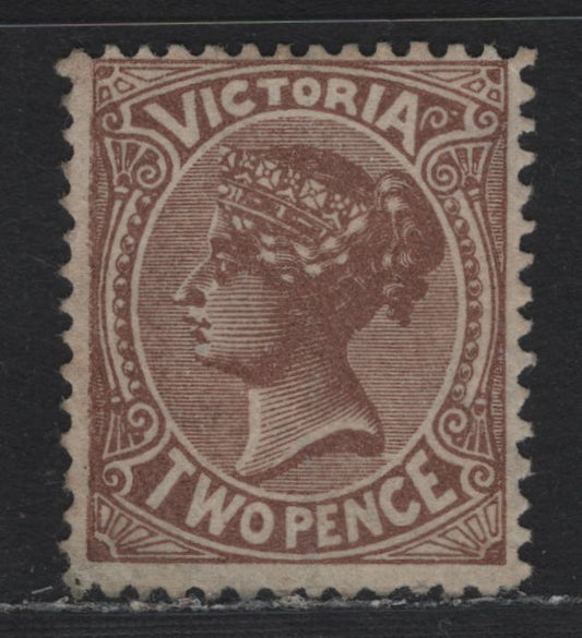 Lot 135 Australia - Victoria SG#203a (SC# 142) 2d Dull Brown , 1880-1884 Naish Design Issue, A Fine Unused Single, V Over Crown V1 Wmk, Perf 12-Comp13, Listed But Unpriced In Mint Condition.