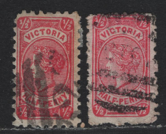 Lot 137 Australia - Victoria SG#207-a (SC# 130-a) 1/2d Rosine , 1882-1884 Naish & Laureate Design Issue, A Fine Used Single, V Over Narrow Rounded Crown (V2) Wmk, Perfs 12.5 & 12