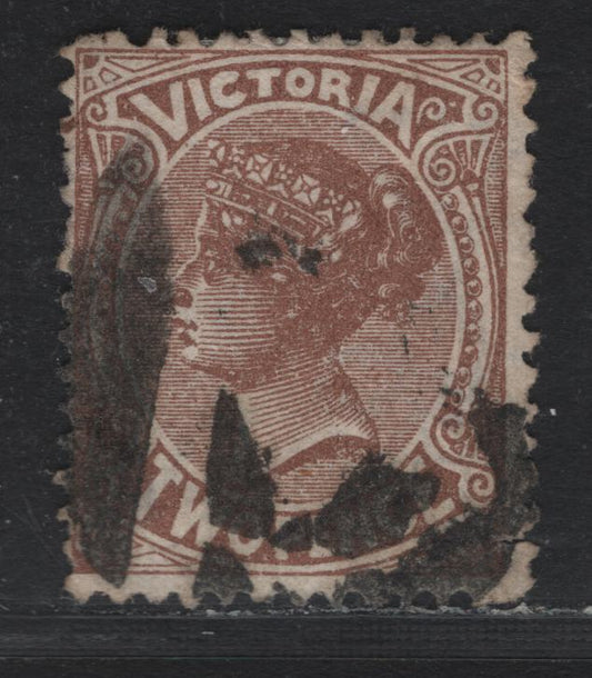 Lot 139 Australia - Victoria SG#210avar (SC# 142) 2d Chocolate , 1882-1884 Naish & Laureate Design Issue, A Fine Used Single, V Over Crown V2 Wmk, Unlisted Compound Perf 12x12.5, Unlisted In Gibbons.