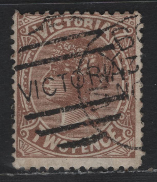 Lot 140 Australia - Victoria SG#210avar (SC# 142) 2d Chocolate , 1882-1884 Naish & Laureate Design Issue, A Very Good Used Single, V Over Crown V2 Wmk, Unlisted Compound Perf 12x12.5, Unlisted In Gibbons.