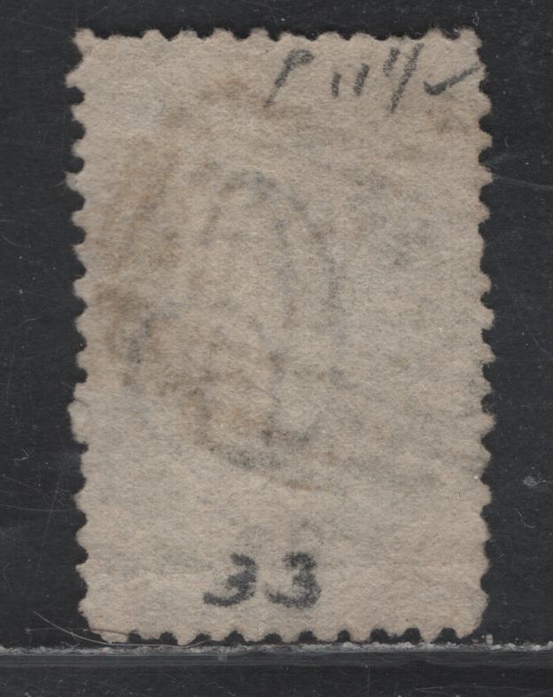 Lot 15 Australia - Tasmania SG#75 (SC# 32c) 6d Dull Slate Gray , 1865-1871 Chalon Heads Issue, A Very Good Used Single, Perf 12, Dumb Holbart Barred Grid Cancel, E.J. Watch Printing.