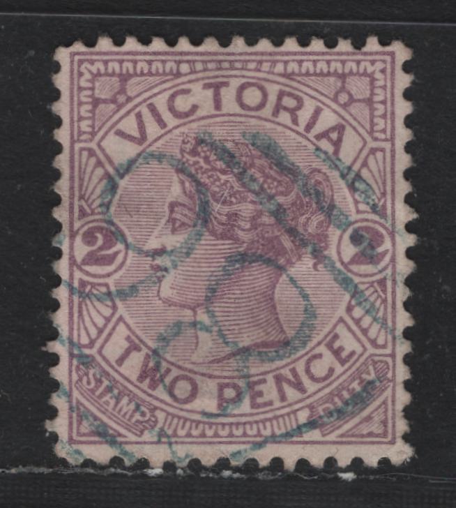 Lot 174 Australia - Victoria SG#314 (SC# 162) 2d Pale Lilac , 1886-1896 Reading Design Stamp Duty Issue, A Very Fine Used Single, Son Blue #86 Barred Numeral Cancel For Yowen Hill