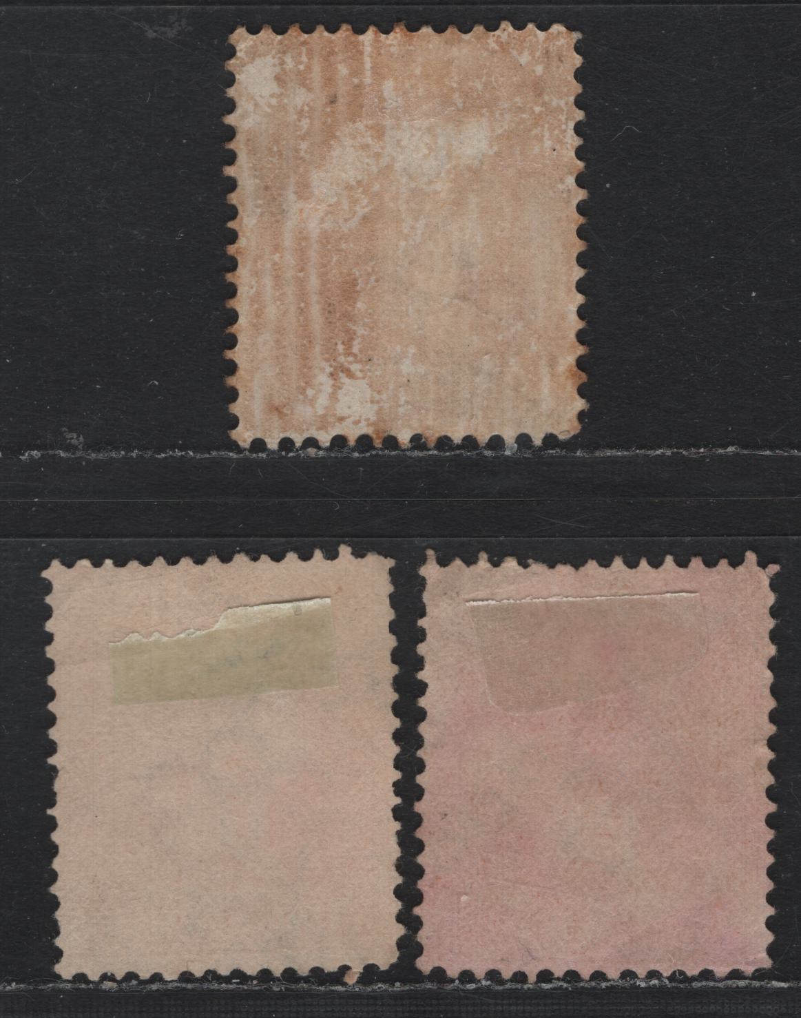 Lot 185 Australia - Victoria SG#329, 332-a (SC# 169, 171) 1d Orange Brown - Brownish Orange , 1896-1899 Reading Design Stamp Duty Issue, 3 Very Fine Used Singles, Crown Over NSW & V Over Crown Wmks, V1 & V3