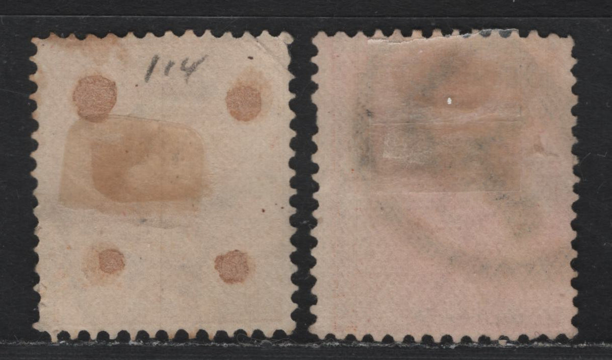 Lot 202 Australia - Victoria (C)SG#389 (SC# 389) 3d Dull Orange , 1901-1910 Postage Designs Issue, 2 Fine Used Singles, V Over Crown Upright & Inverted Wmk, Bold Registered Cancels