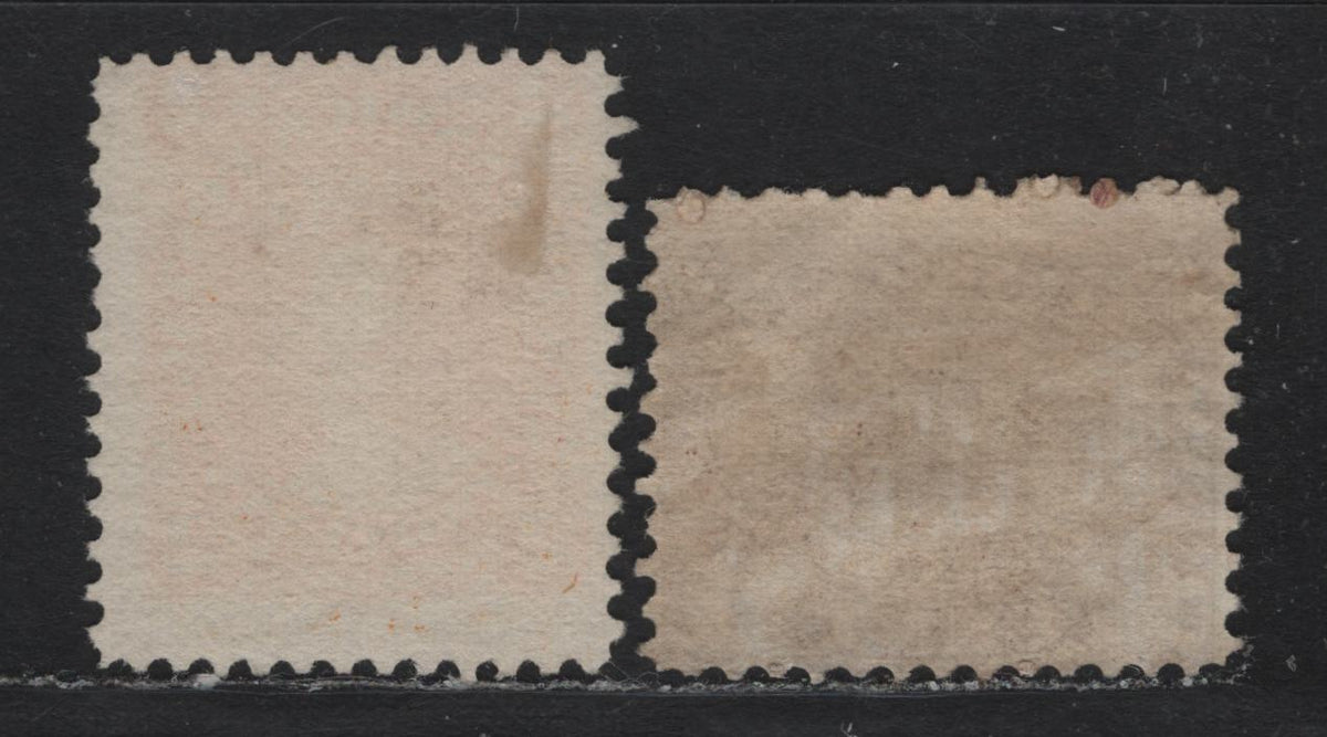 Lot 280 New Brunswick (C) #6a 1c Brown Violet, 1860 Cents Issue, 2 Very Good Unused & Part OG Singles, Cents-J Paper, Perfs 11.75x12 & 12x11.75
