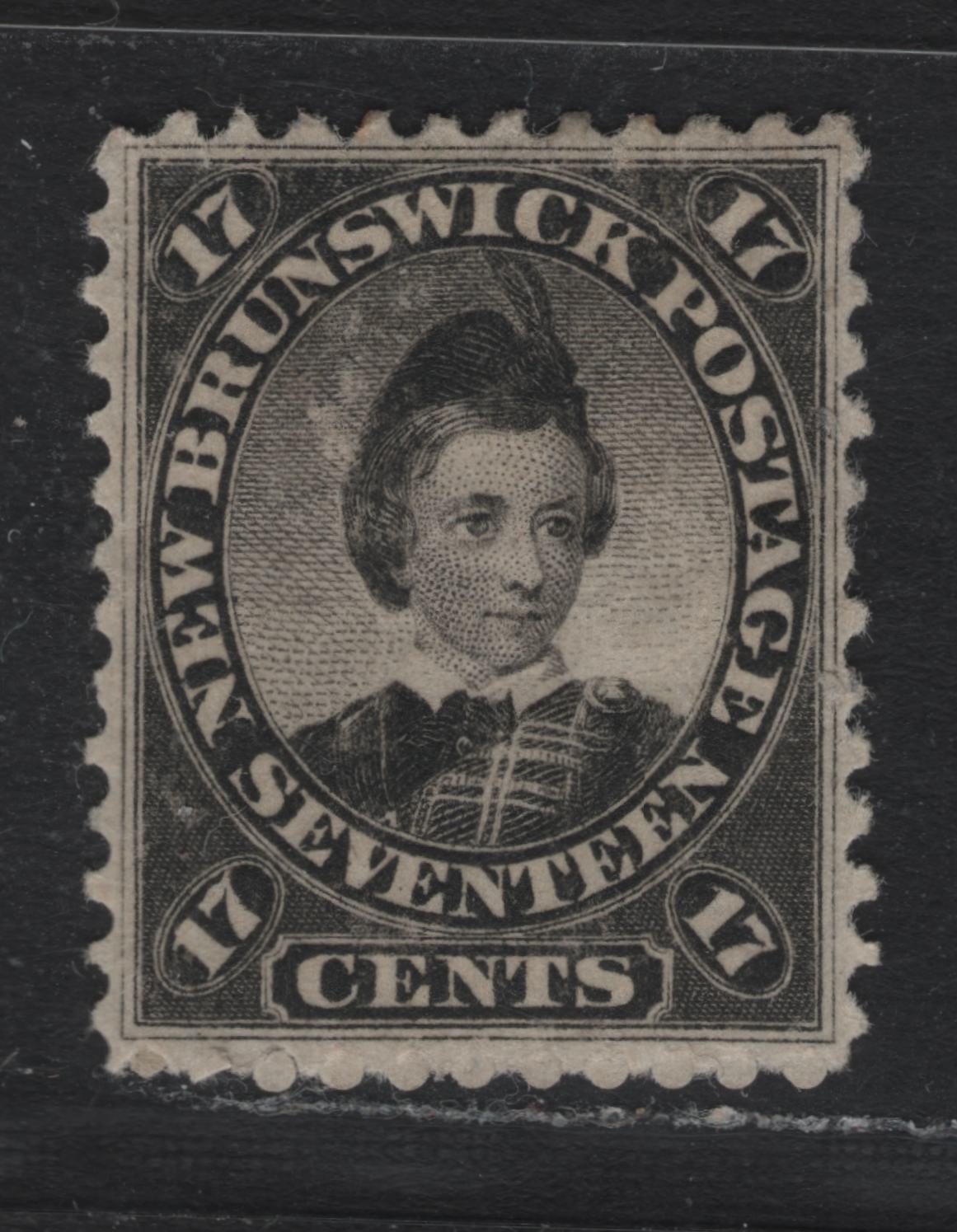 Lot 295 New Brunswick #11 17c Black, 1860 Cents Issue, A VFOG Single, Cents-K Paper, Perf 11.75
