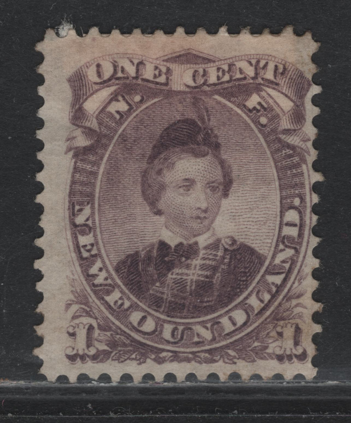 Lot 310 Newfoundland #32 1c Reddish Slate Violet, 1868-1894 2nd Cents Issue, A Fine Unused Single, Cents-X Paper, Perf 12