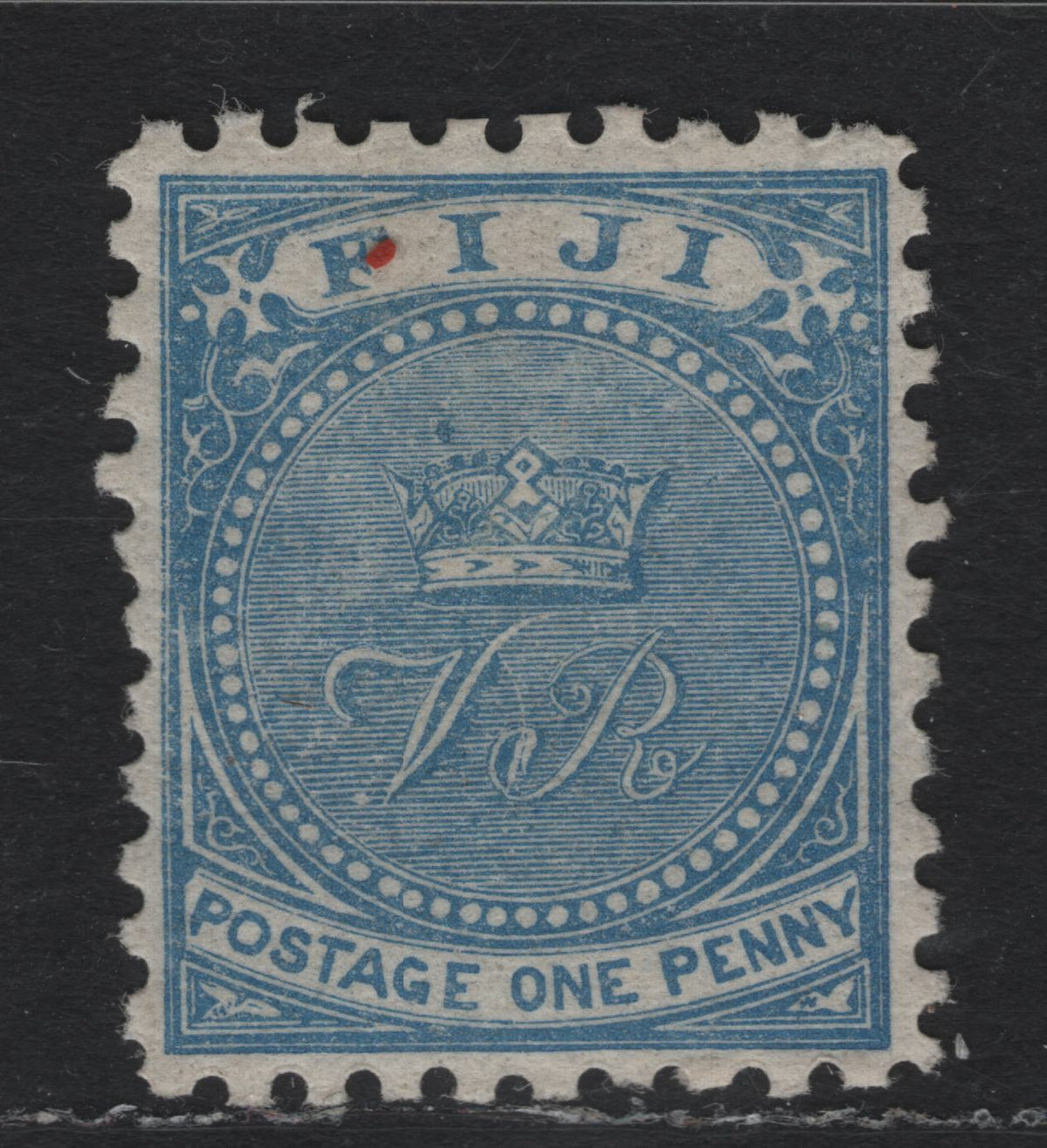 Lot 337 Fiji SG#39a (SC# 40) 1d Ultramarine , 1878-1899 Monogram Issue, A VFOG Single, Rough Perf 10, A Well Centered & Fresh Example