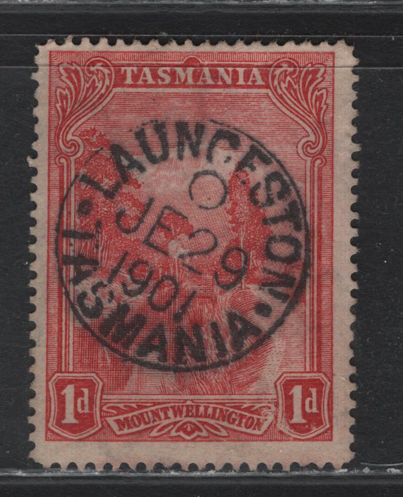 Lot 40 Australia - Tasmania (C)SG#230 (SC# 87) 1d Carmine , 1880-1907 Engraved Pictorial Issue, A Fine Used Single, SON June 29 1901 Lawnceston CDS