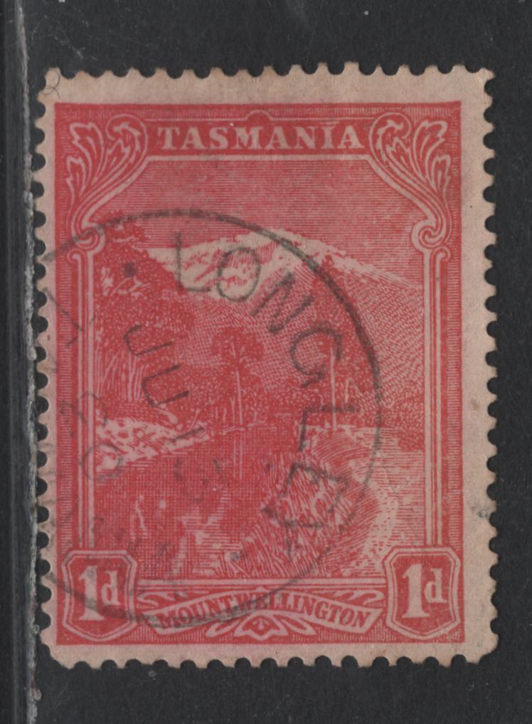 Lot 61 Australia - Tasmania SG#240 (SC# 96) 1d Pale Red, 1902-1905 Lithographed Pictorial Issue, A Fine Used Single, V Over Crown Sideways Wmk, Large Part June 13 1903 Longley Cancel, Scarce.
