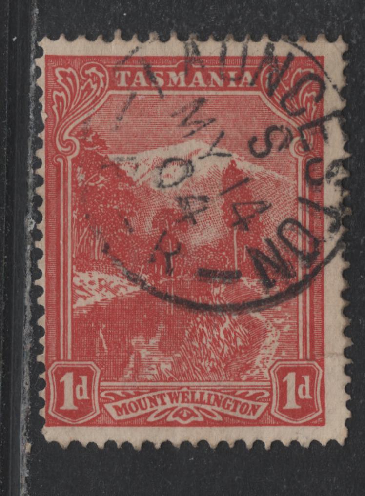 Lot 66 Australia - Tasmania SG#240cvar (SC# 96) 1d Dull Red , 1902-1905 Typographed Pictorial Issue, A Fine Used Single, V Over Crown Inverted Wmk, Perf 12.5, SON May 14 1904 Launceton Cancel.