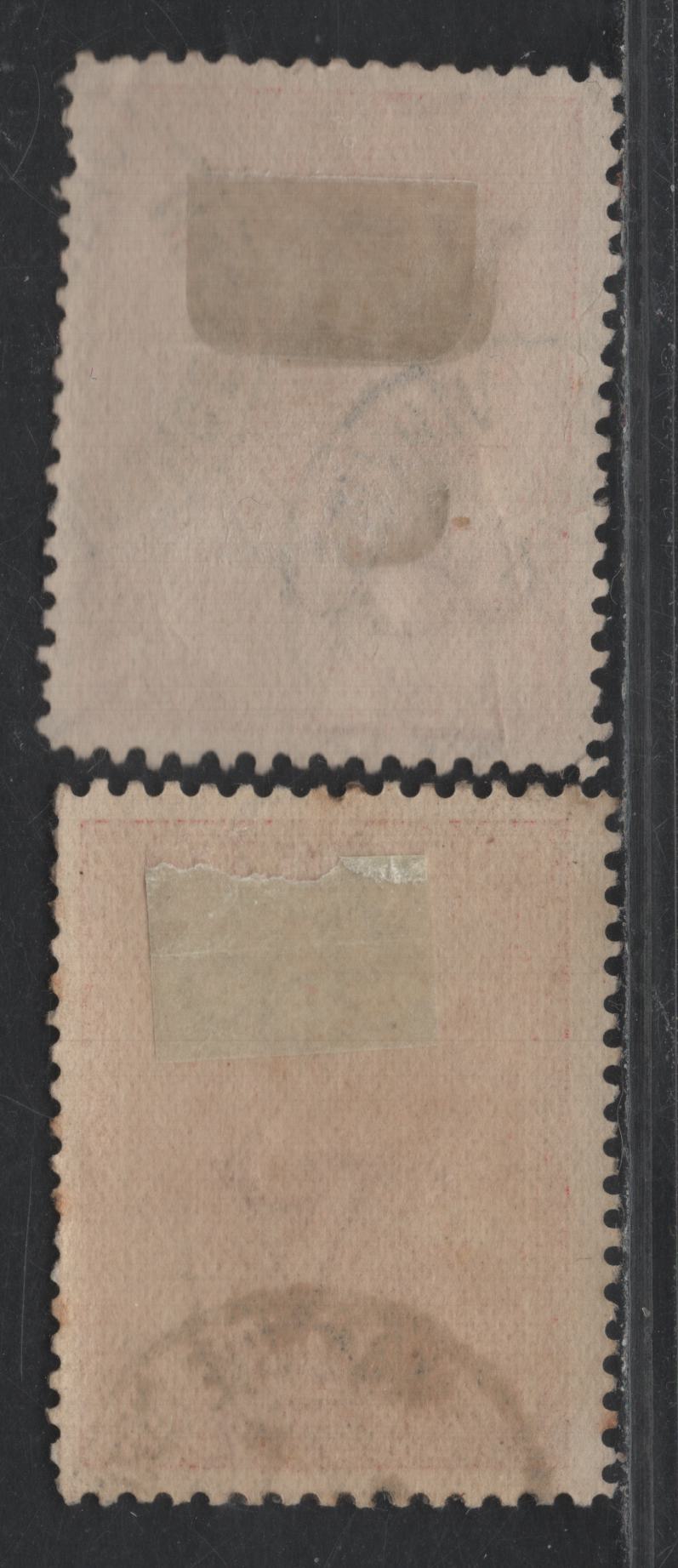 Lot 74 Australia - Tasmania SG#250a,ga (SC# 103b) 1d Carmine Red - Rose Red , 1905-1911 Typographed Pictorial Issue, 2 Fine/Very Fine Used Singles, Crown Over A Inverted Wmk, In Error
