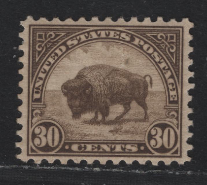 Lot 116 United States SC#700 30c Olive Brown , 1931 4th Bureau Issue, A VFNH Single, Type 3 Gum Breaker Ridges, 12 Horizontal Gum Striations Per Inch, Very Well Centered Example.
