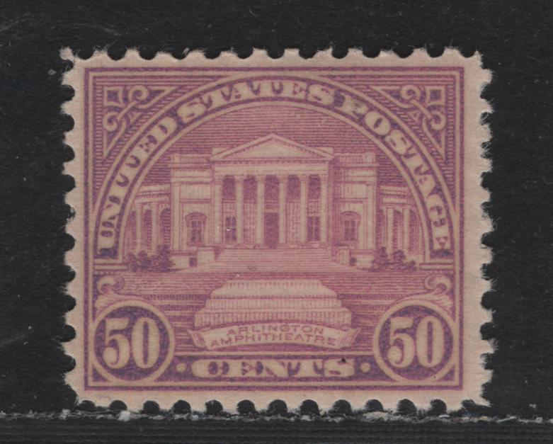 Lot 124 United States SC#701 50c Dull Red Lilac , 1931 4th Bureau Issue, A FNH Single, Type 3 Gum Breaker Ridges, 24 Horizontal Gum Striations Per Inch