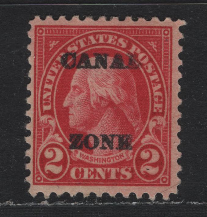 Lot 17 Canal Zone SC#73var 2c Carmine , 1922-1925 4th Bureau Issue, A FOG Single, Flat Topped A, Showing Joined 'AN' In Canal Variety