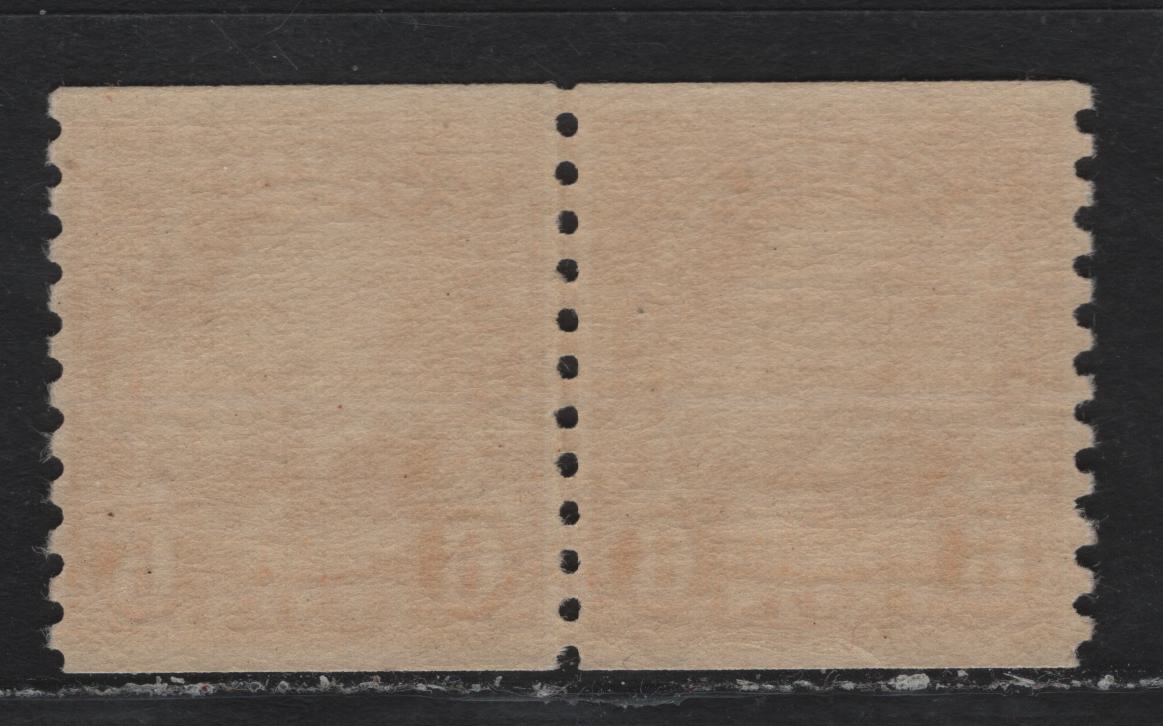 Lot 183 United States SC#723var 6c Deep Orange , 1932 4th Bureau Issue, A VFNH Coil Line Pair, Tiny Pre Production Wrinkle In Lower Margin, No Distinct Gum Striations