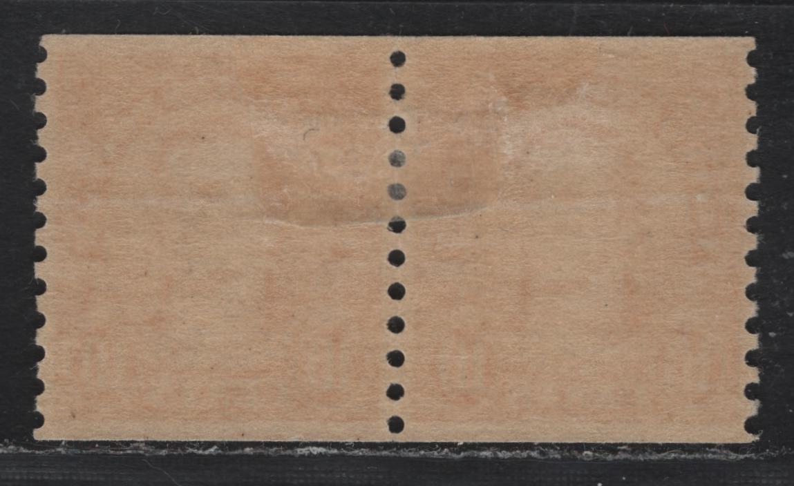 Lot 185 United States SC#603 10c Dull Yellow Orange , 1923-1929 4th Bureau Issue, A XFOG Coil Pair, 12 Horizontal Gum Striations Per Inch