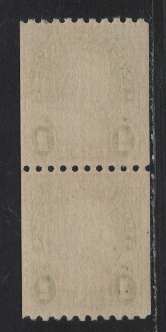 Lot 190 United States SC#604 1c Bright Yellowish Emerald Green , 1923-1925 4th Bureau Issue, A VFNH Coil Line Pair, No Discernable Striations On The Gum