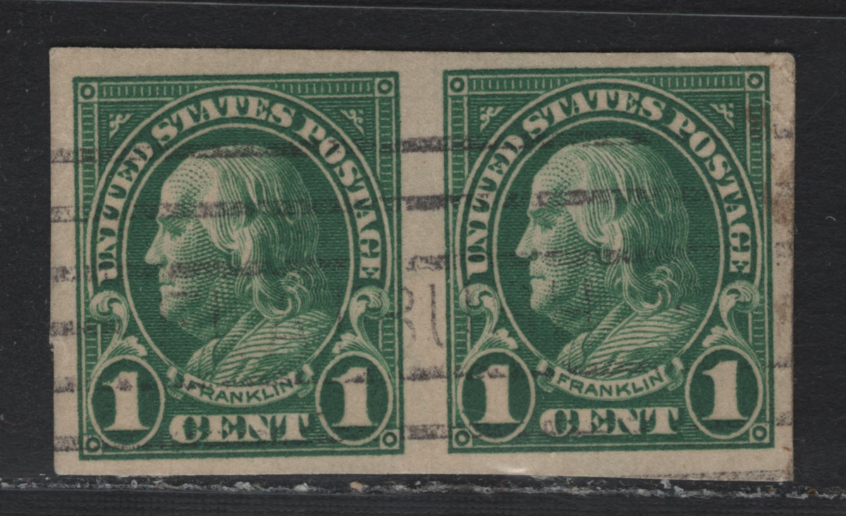 Lot 225 United States SC#575 1c Deep Bright Blue, 1923-1925 4th Bureau Issue, A Very Fine Used Imperf Pair, Flat Plate Printings