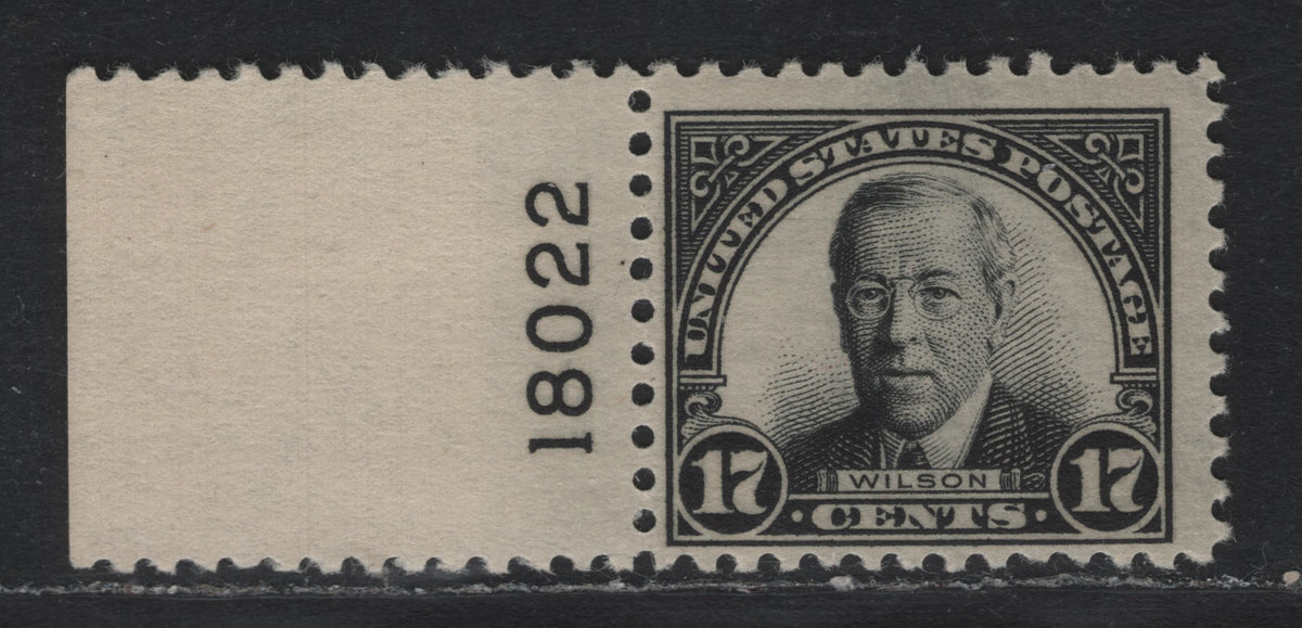 Lot 31 United States SC#622 17c Black , 1922-1926 4th Bureau Issue, A FOG Single, Flat Plate Printing