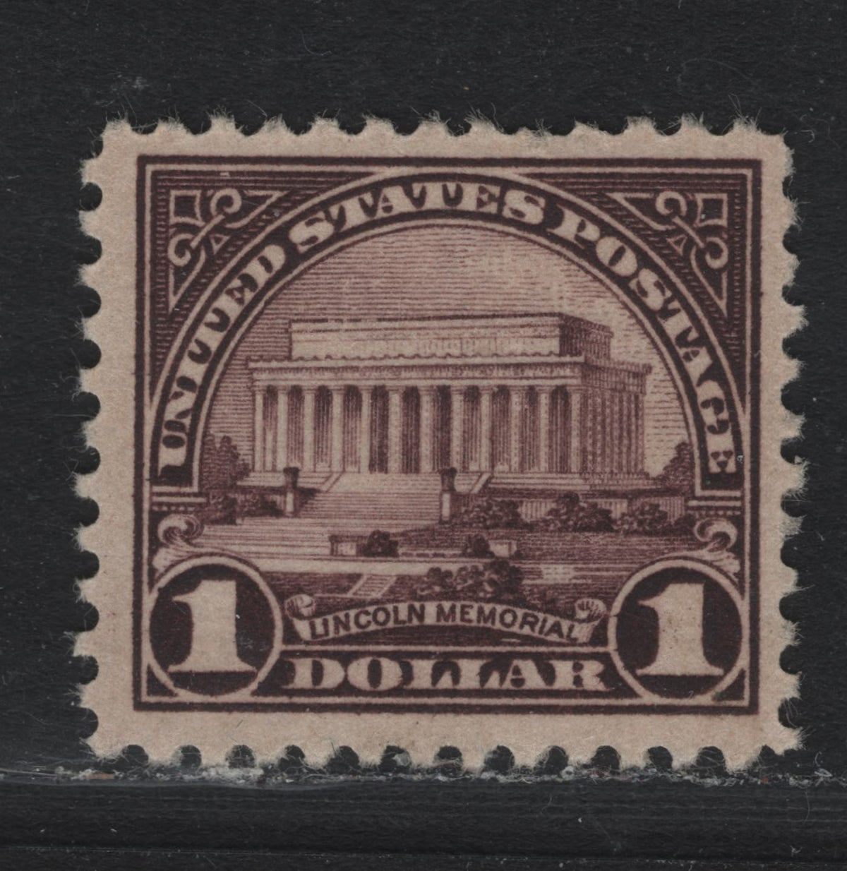 Lot 46 United States SC#571 $1 Deep Brown Violet , 1922-1926 4th Bureau Issue, A Fine Unused Single, No Gum