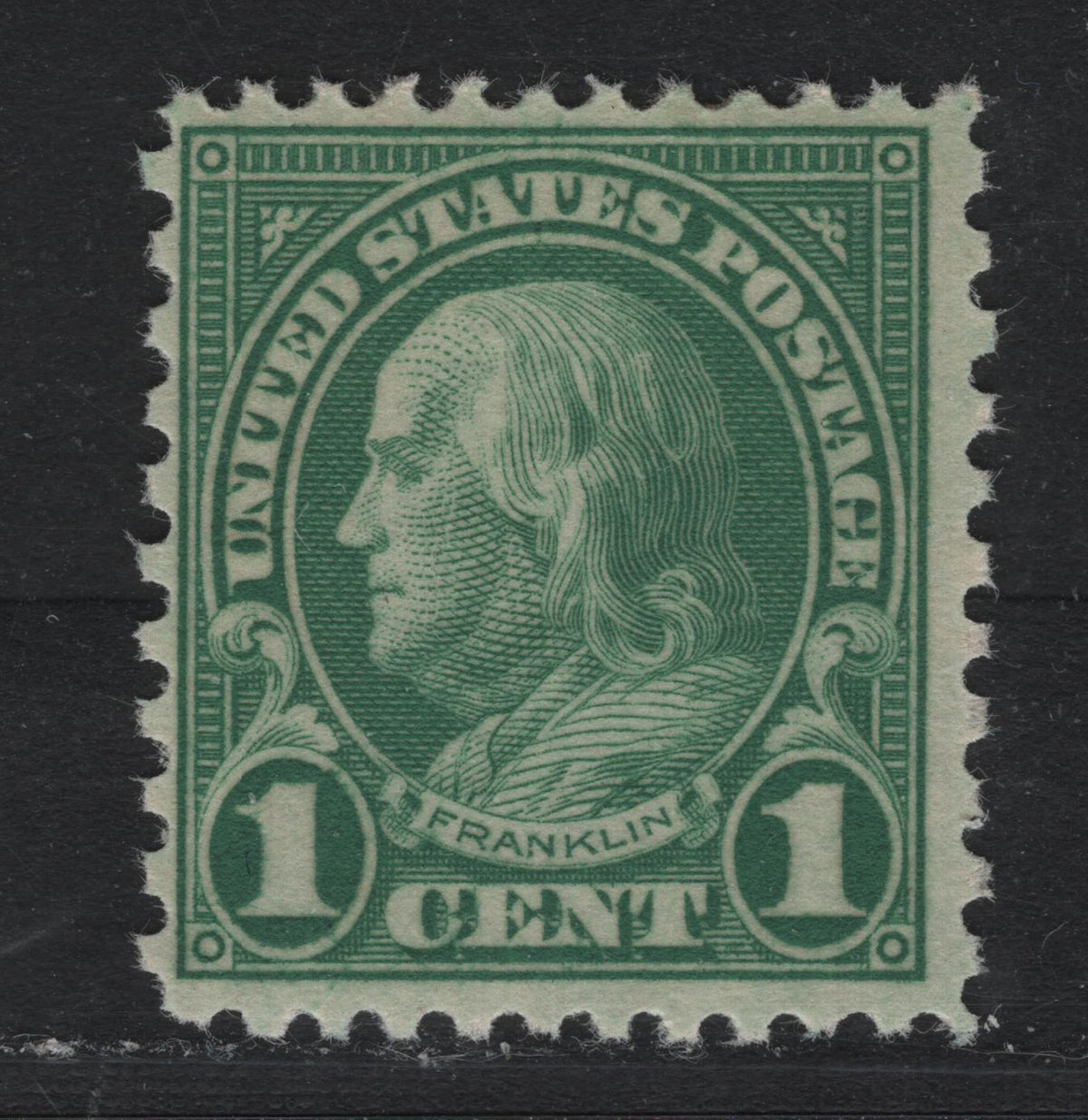 Lot 53 United States SC#578 1c Brighter Green , 1922-1926 4th Bureau Issue, A FOG Single, Coil Waste Issue, Without Gum Breaker Ridges, Perf 11x10.